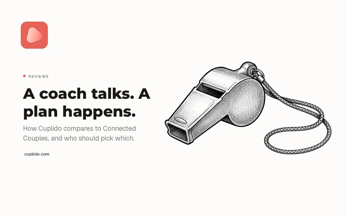 Engraving of a coach's whistle on a cord, beside the words: a coach talks, a plan happens