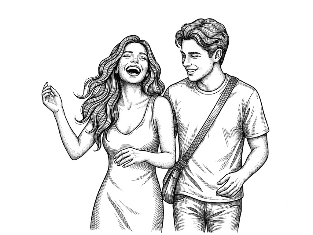 Couple illustration for the Fun direction