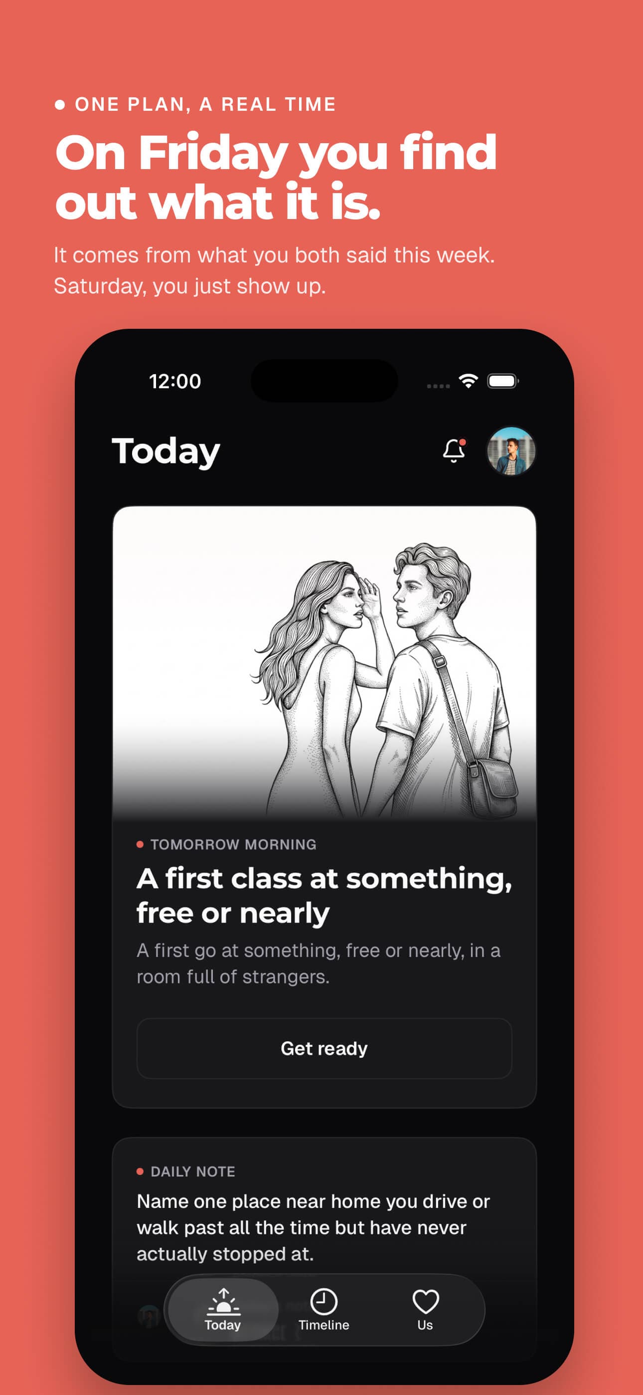 Cuplido couples app: on Friday the plan gets its name, shaped by what you both said this week