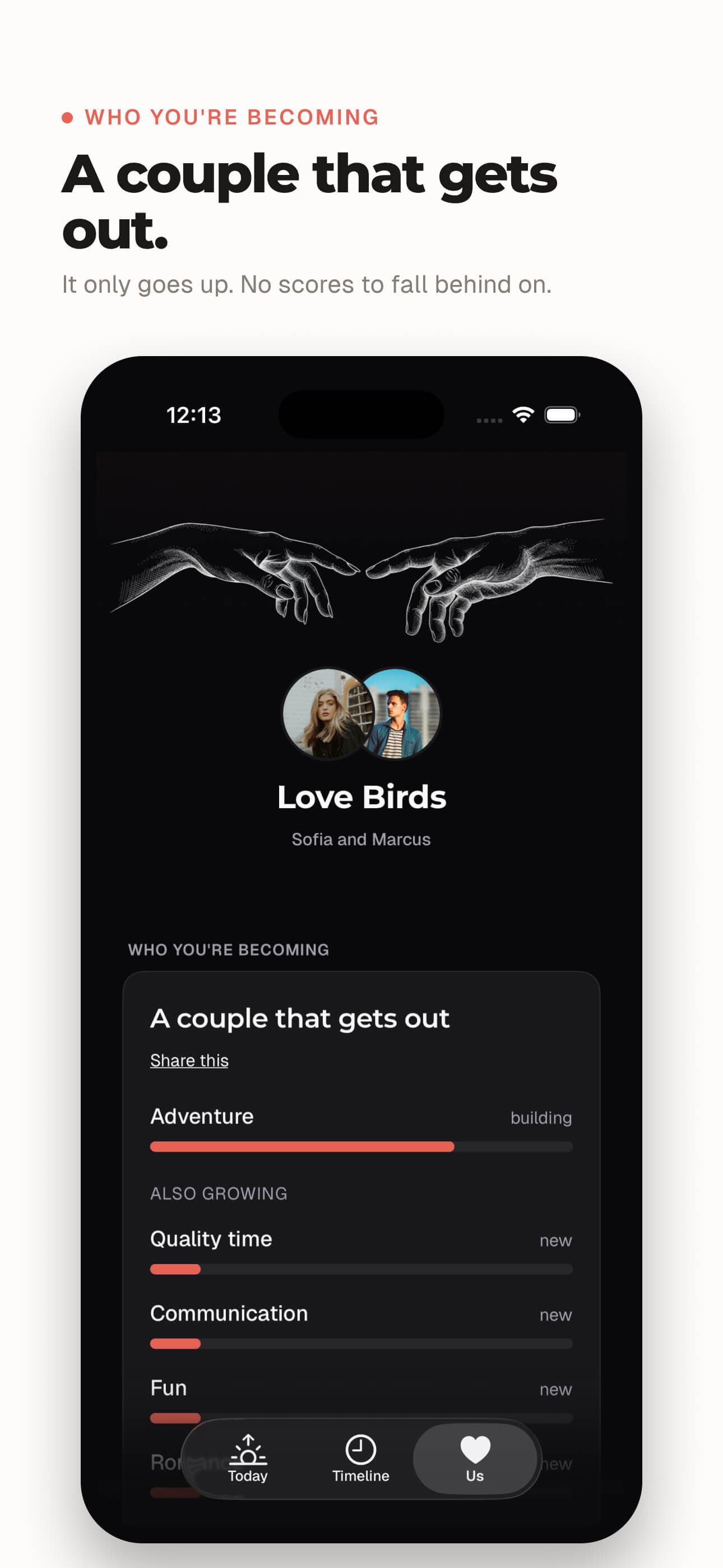 Cuplido couples app: who you're becoming, a couple that gets out